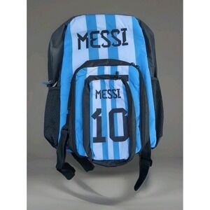New Messi‎ 10 Themed Backpack Set, 16 Inch, Plus Lunch Bag & Pencil Pouch